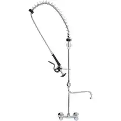 Профессиональный смеситель с гибким душем и фиксированным изливом, настенное крепление