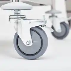 Тележка для официанта из нержавеющей стали, без ручек, привинченная, 2 полки, плоская