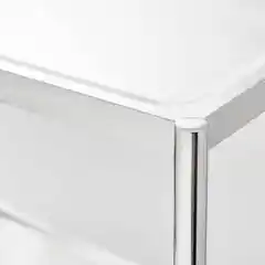 Тележка для официанта из нержавеющей стали, без ручек, привинченная, 2 полки, плоская