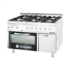 Профессиональная газовая плита с 6 конфорками и электрической духовкой, 36,5 кВт