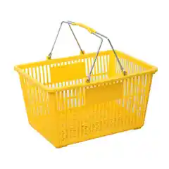 Пластиковая корзина (2 металлические ручки), желтая 21 л