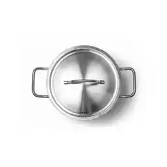 Низкая кастрюля с крышкой из нержавеющей стали 18/10, 1,5 л