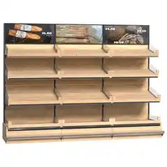 Витрина для хлеба и кондитерских изделий с открытыми полками и рекламным панелем