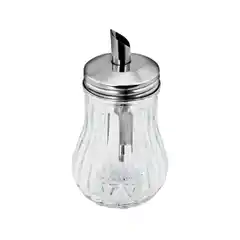 Сахарница стеклянная со стальной крышкой, V 0,180 л.