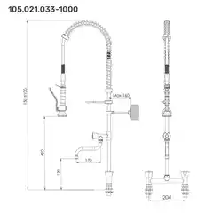 Шланг для мытья посуды с краном Smart Line 90°