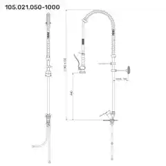 Шланг для мойки посуды, крепление на мойку/стену, 1330 мм, Smart Line 90°
