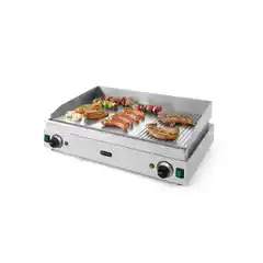 Электрический гриль 2/3 гладкий, 1/3 ребристый, HENDI