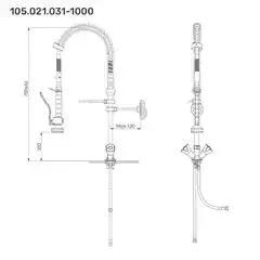Смеситель с шлангом для мытья посуды 600 мм Smart Line Premium 90°