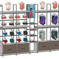 Система стеллажей для демонстрации одежды и аксессуаров