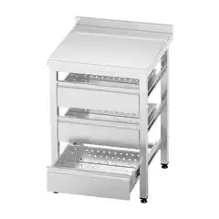 Стол для свежевыжатых соков с перфорированными ящиками FS-2-0,8 мм, 800×600×850 мм