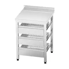 Стол для свежевыжатых соков с перфорированными ящиками FS-2-0,8 мм, 800×600×850 мм