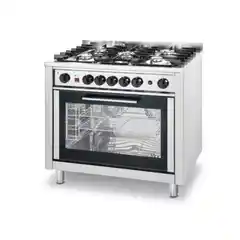 Газовая плита с 5 горелками и электрической духовкой Hendi, 14.3 кВт