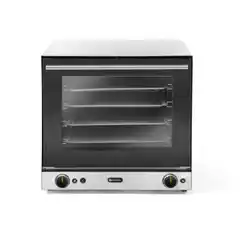 Конвекционная печь с увлажнением Hendi H90S, 4 противня 438x315 мм в комплекте, 2 элемента нагрева, 2 вентилятора, регулируемый термостат 50-300 градусов Цельсия, таймер 0-120 мин, 2670 Вт, 595x595x(H)570 мм