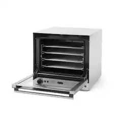 Конвекционная печь с увлажнением Hendi H90S, 4 противня 438x315 мм в комплекте, 2 элемента нагрева, 2 вентилятора, регулируемый термостат 50-300 градусов Цельсия, таймер 0-120 мин, 2670 Вт, 595x595x(H)570 мм