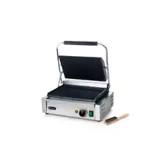 Контактный гриль Panini, профессиональный, Hendi, 2200W, верхняя и нижняя рифлёные плиты, из чугуна с керамическим покрытием, поверхность гриля 340 x 230 мм