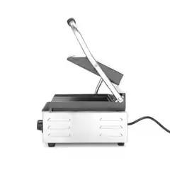 Контактный гриль, рифлёные чугунные поверхности с керамическим покрытием, 1800 Вт, корпус из нержавеющей стали, Hendi, подходит также для профессионального использования