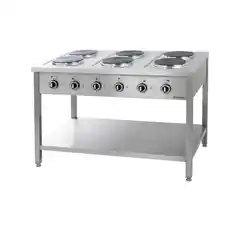 Электрическая варочная панель с 6 конфорками и стационарной электрической духовкой, 15,6 кВт.