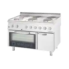 Электрическая варочная панель с 6 конфорками и стационарной электрической духовкой, 15,6 кВт.