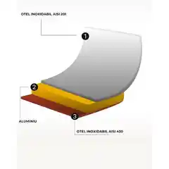 Кастрюля высокая из нержавеющей стали с крышкой, 2,8 л, Ø160×140 мм