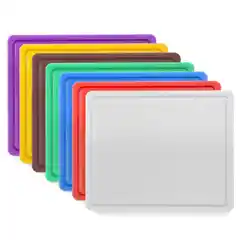 Доска белая, 26.5x32.5x(В)1.2 см - GN1/2, с канавкой для слива, полиэтилен HDPE 500, соответствует нормам гигиены HACCP