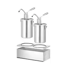 Двойная ёмкость для соуса с дозатором, нержавеющая сталь, Hendi, 400x200x(H)440 мм, объём 9 л