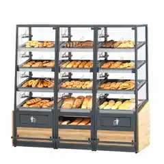 Стеллаж хлебобулочный коммерческий с задней загрузкой и стеклянным фасадом