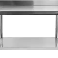 Стол из нержавеющей стали с бортиком и полкой, 800x600x850+100 мм, YATO