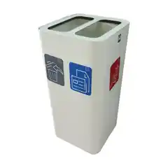 Металлическая урна STIL CASA с 2 секциями, 100 л, 380x380x800 мм