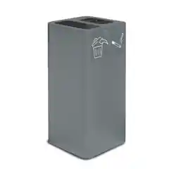 Металлическая урна с встроенной пепельницей от STIL CASA, объем 50 л, 380x380x800 мм