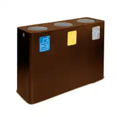 Мусорное ведро STIL CASA из металла с 3 секциями, 300 l, 1150x380x800 мм, 27 кг, коричневый