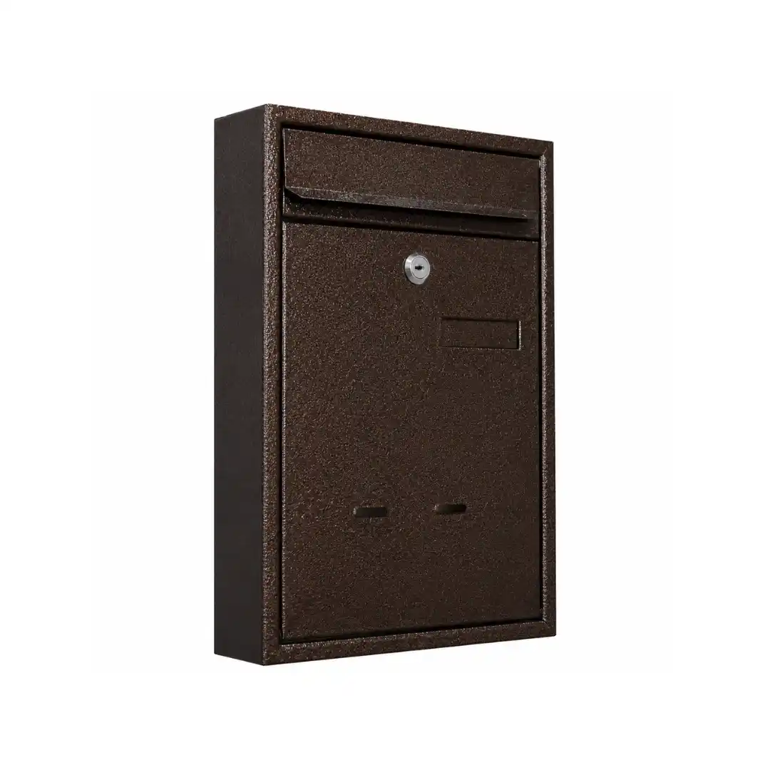 Cutie poștală metalică de culoare maro, 380 x260 x70mm