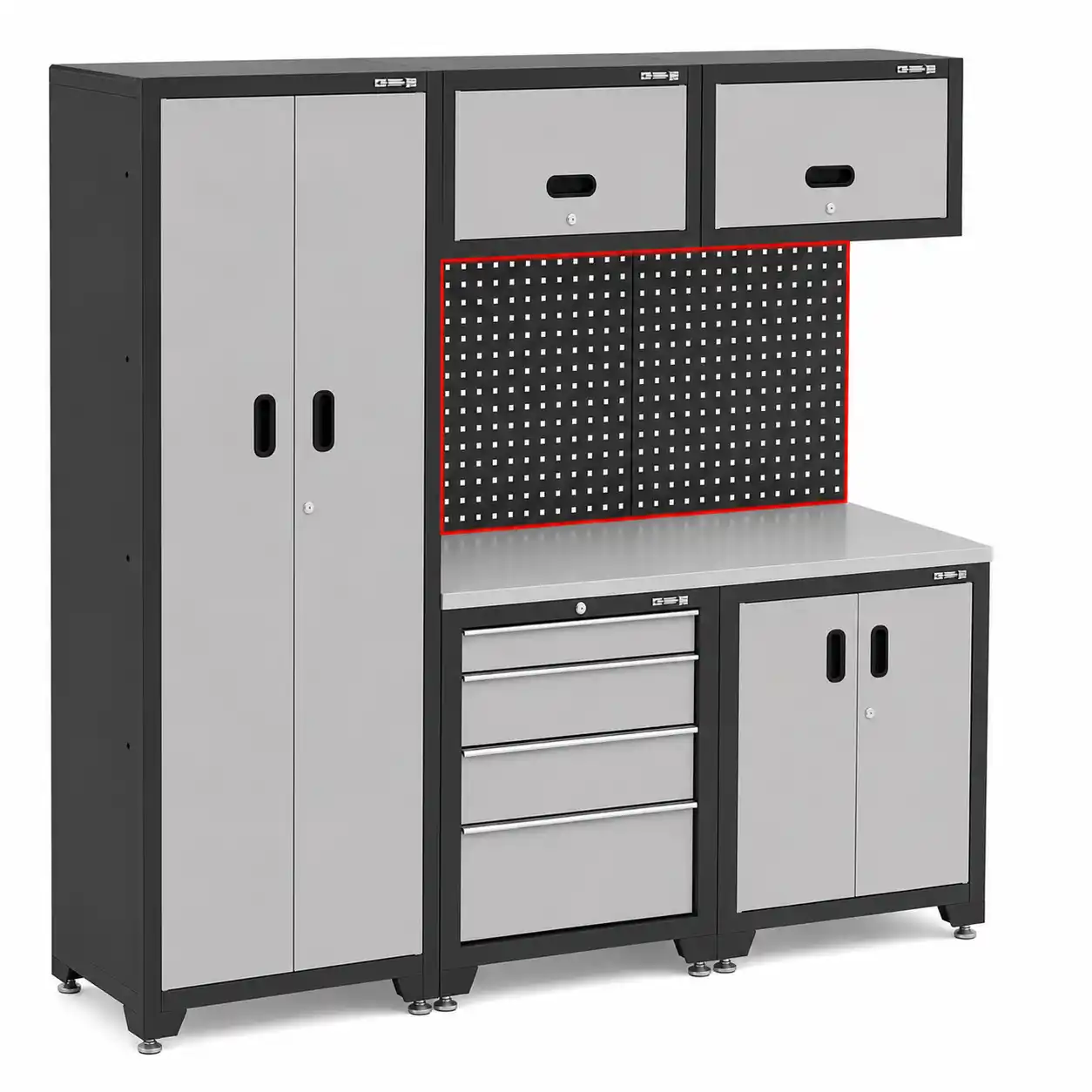 Perforated metal tool panel, 660 × 20 × 700 mm