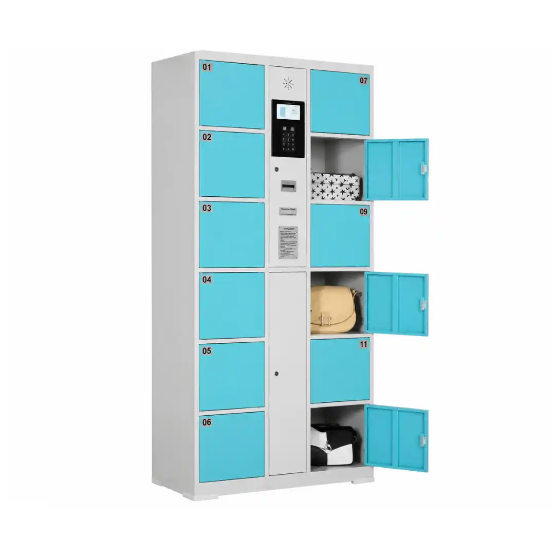 Dulap metalic pentru depozitarea obiectelor cu sistem electronic de acces, 12 compartimente