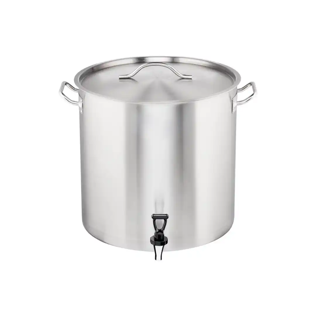Tall pot with tap, steel, Ø 400 mm, V 50.3 l
