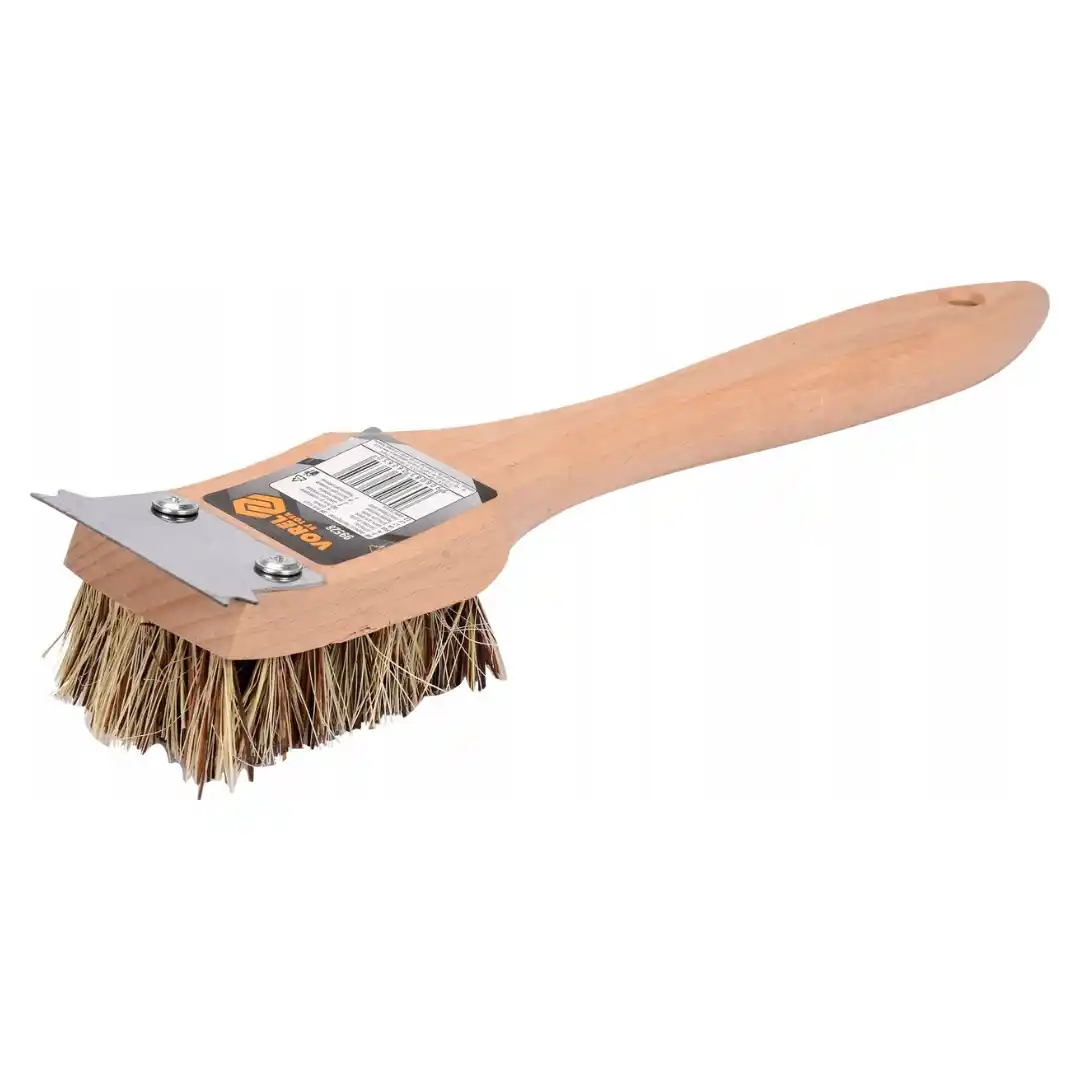 Perie pentru curățarea grătarului cu fibre naturale tampico și racletă, 305 mm