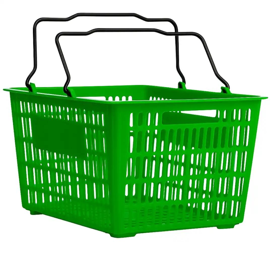Coș din plastic pentru cumpărături cu două mânere negre roșu 22 l