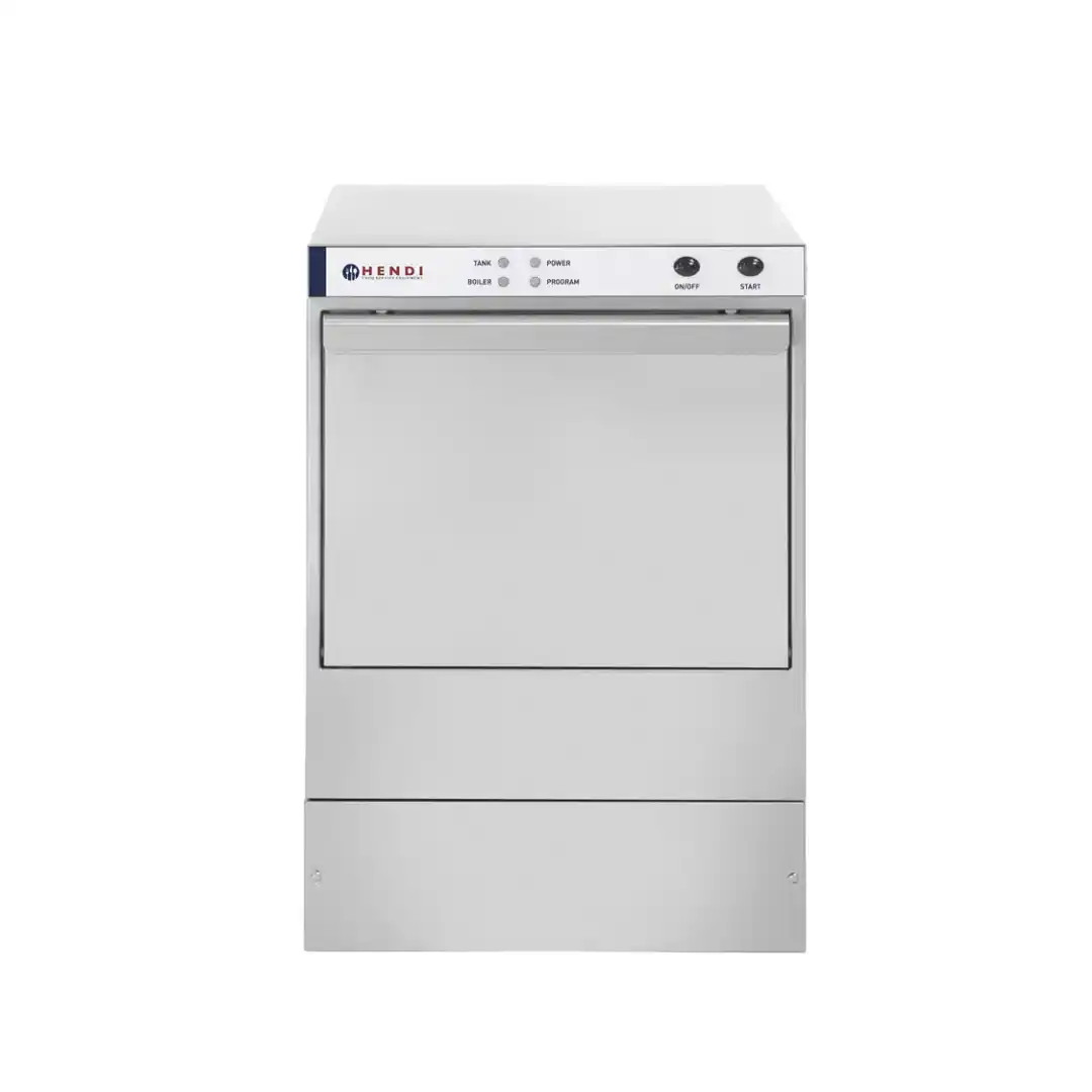 Mașină profesională de spălat pahare K40 40×40 cm cu dozatoare pentru agent de clătire, detergent și pompă de evacuare