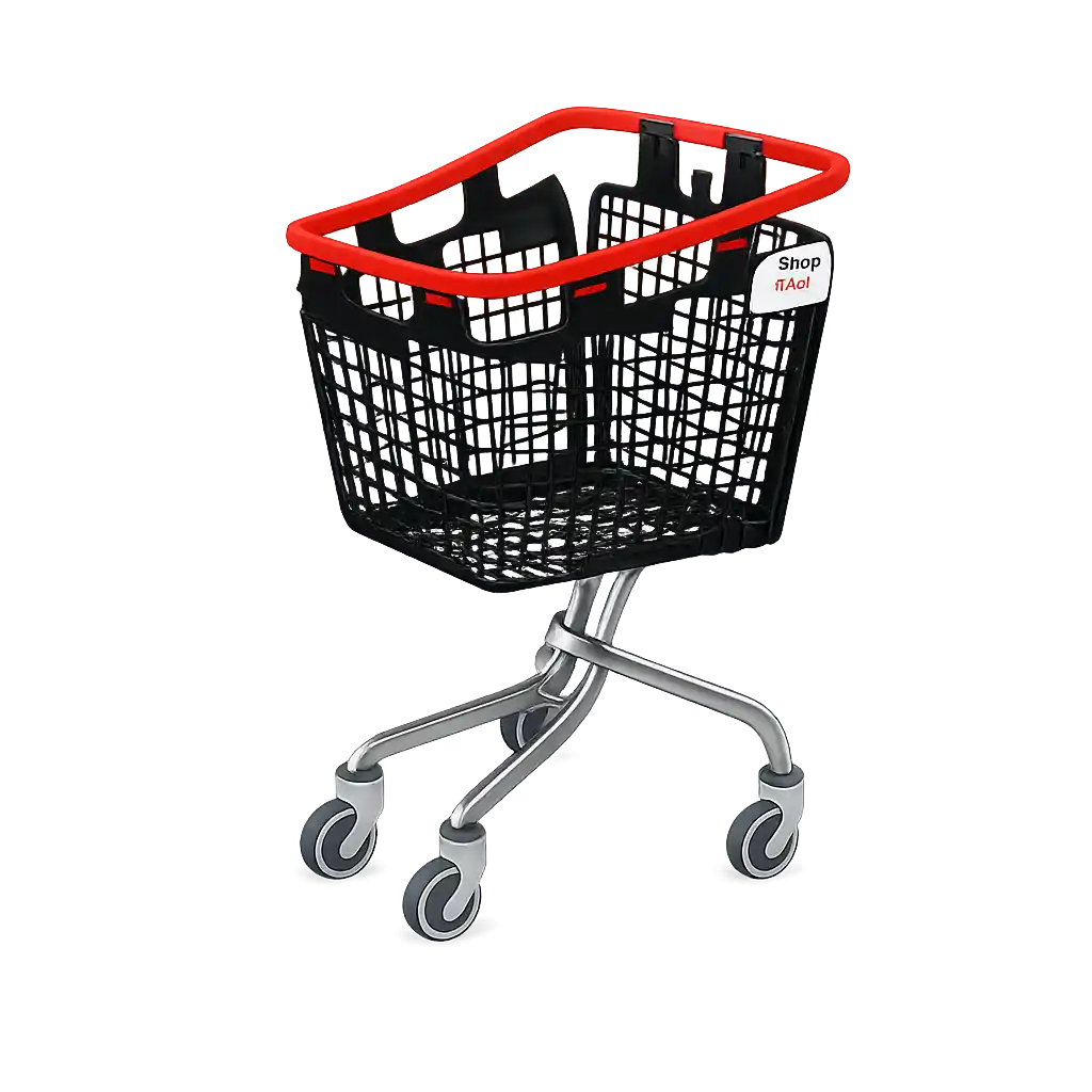 Cărucior pentru cumpărături din plastic cu rotile 100 L, roșu