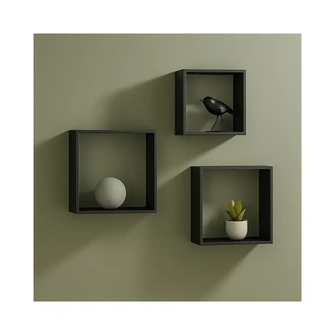 XL frame set: 3x black cubes, MDF 12 mm, 300x300/270x270/240x240 mm