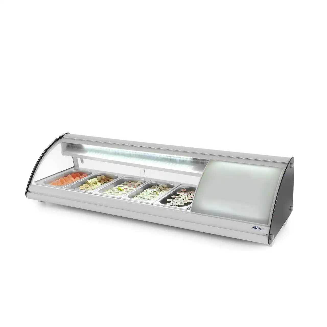 Vitrină frigorifică sushi GN 1/3 pentru 5 tăvi gastronorm 63 l