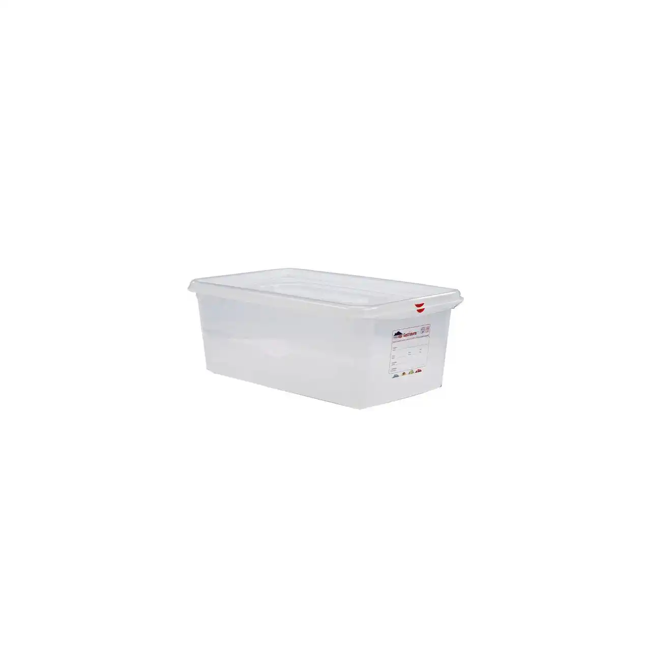 Container GN 1/1 pentru depozitare cu capac și cleme HACCP, polipropilenă, 28 l, 530×325×200 mm
