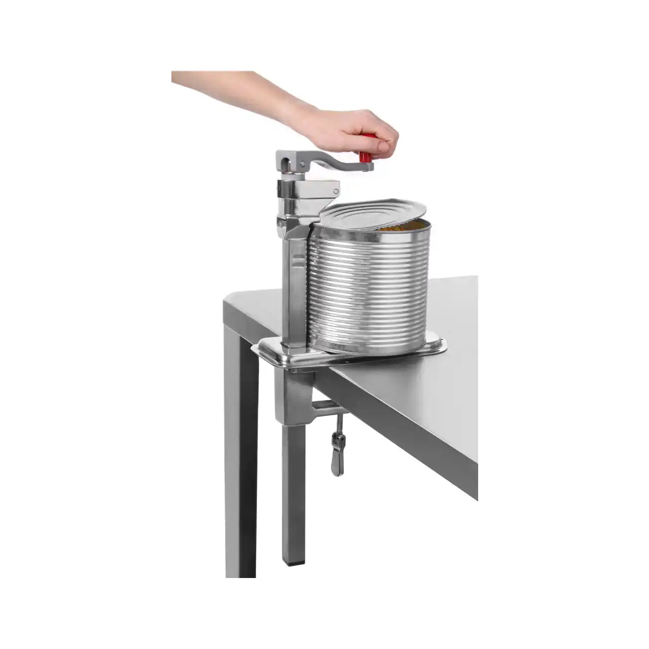 Deschizător de conserve profesional de masă, oțel inoxidabil, 250×115×550 mm