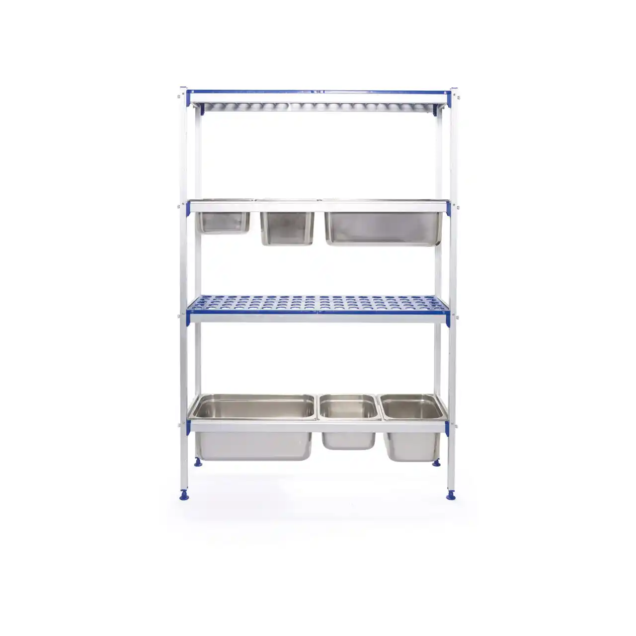 Raft din aluminiu pentru recipiente GN 1/1, 1120 × 355 × 1685 mm