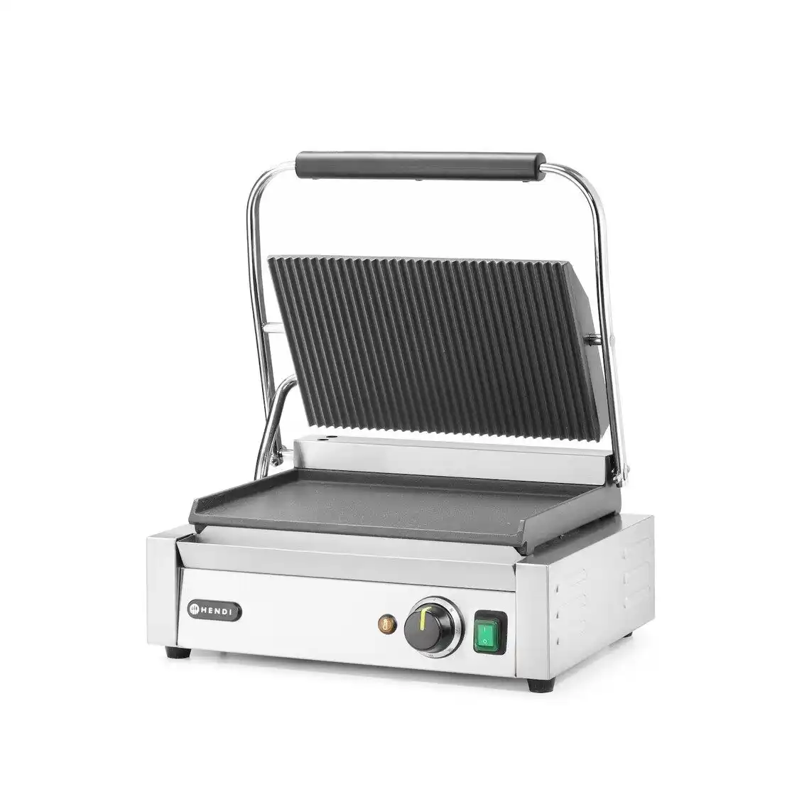 Professional contact grill 2200 W, stainless steel, ceramic cast-iron plates 34x23 cm, Hendi