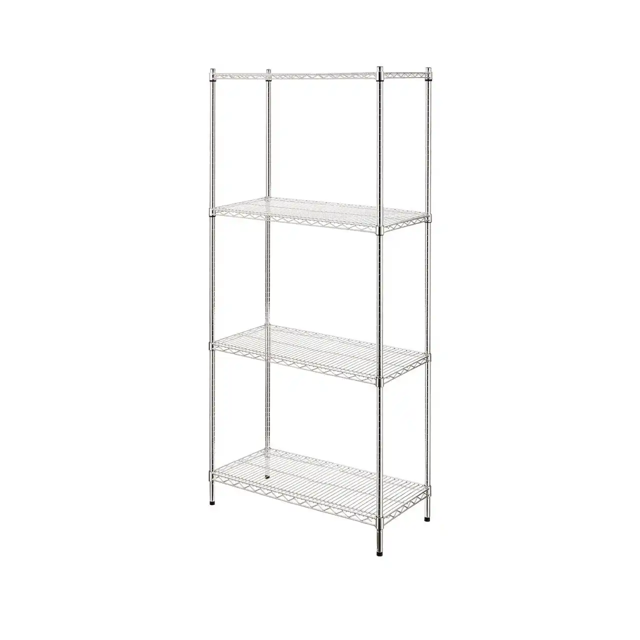 Raft metalic cromat cu 4 polițe reglabile, 910 × 455 × 1830 mm