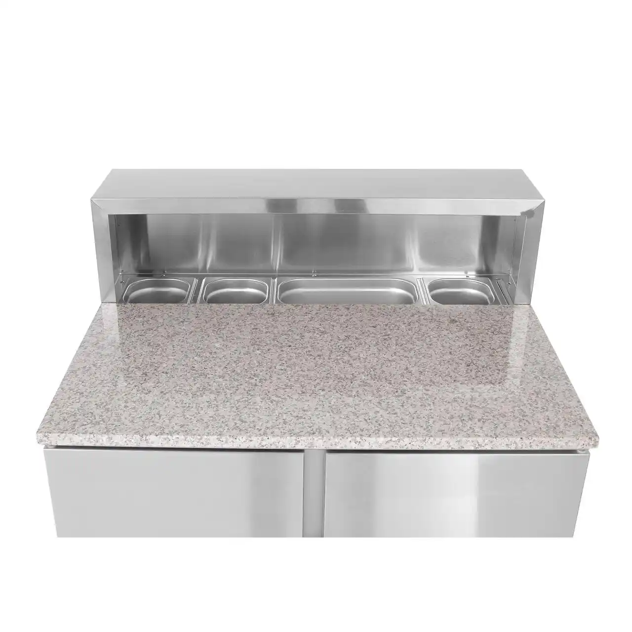 Mese frigorifice cu blat din granit și suprastructură refrigerată GN 1/6