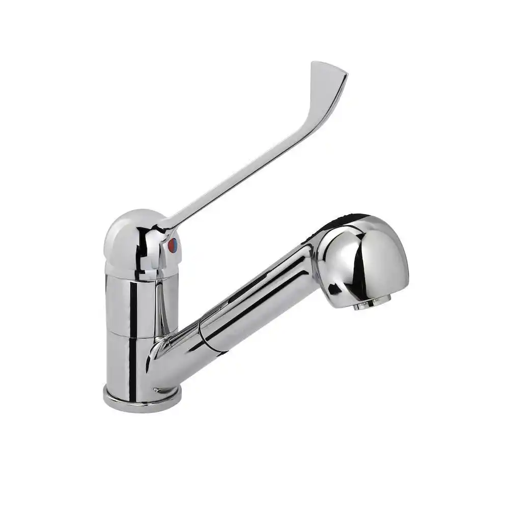 Baterie pentru chiuvetă cu duș extensibil, monoorificiu, oțel inoxidabil, h 230 mm