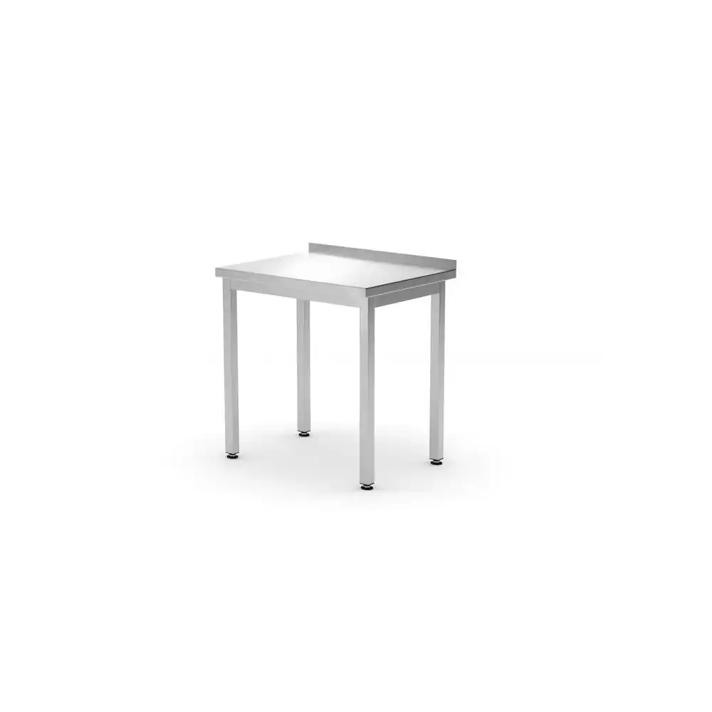 Masă profesională din inox cu bord, adâncime 600 mm ProfiLine
