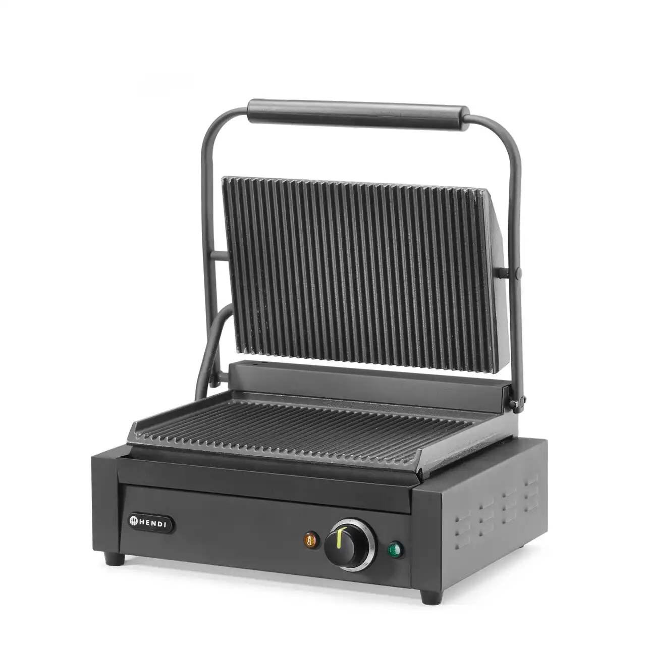 Grill Panini, striat pe partea superioară și inferioară, 2200W, negru