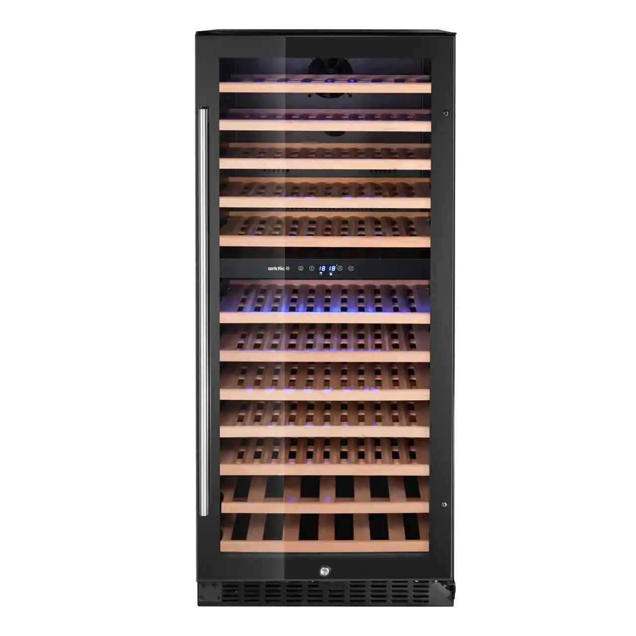 Răcitoare pentru vin cu control electronic și rafturi din lemn